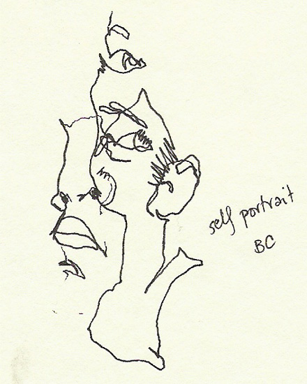 three-quarter view self-portrait